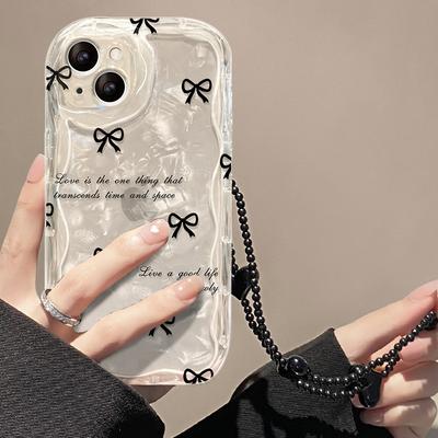 Geschikt voor Apple 15 Mobiele Telefoonhoesje IPhone14/13/12/11 Zwarte Strikketting Xs/xr Transparant Siliconen 6s