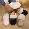 Ladies, Home, Cotton Slippers, Warm Shoes, Thick Shoes, Couple Shoes, Half Pack Heels, Casual Shoes