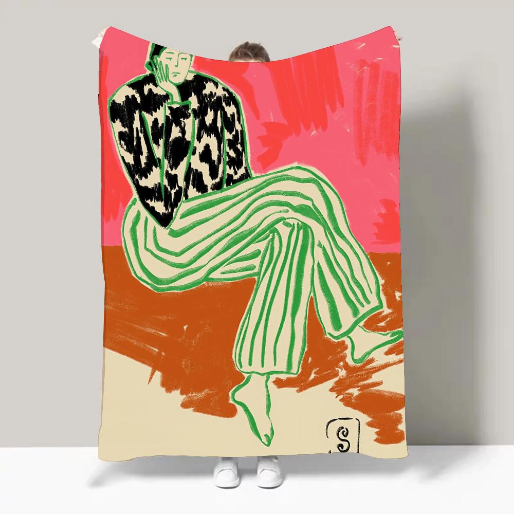 Sandra Poliakov Abstract Lines art Blanket Design Lightweight  For Dorms, Naps, Living Room, Office,Sofa,All-Season