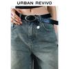 UR Women's Retro Washed Belted Denim Shorts