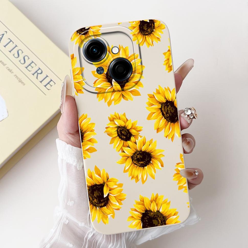 For Tecno Spark Go 1 Case Stylish Sunflower Butterfly Soft Silicone Phone Case For Tecno SparkGo 1 GO1 6.67" Cover Bumper