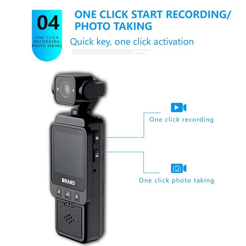 HD 1080P Mini Camera 360 ° Rotating Handheld Action Camera WiFi Sports Wearable Body Camera Travel Bicycle Driver Recorder Outdoor Motion Camera