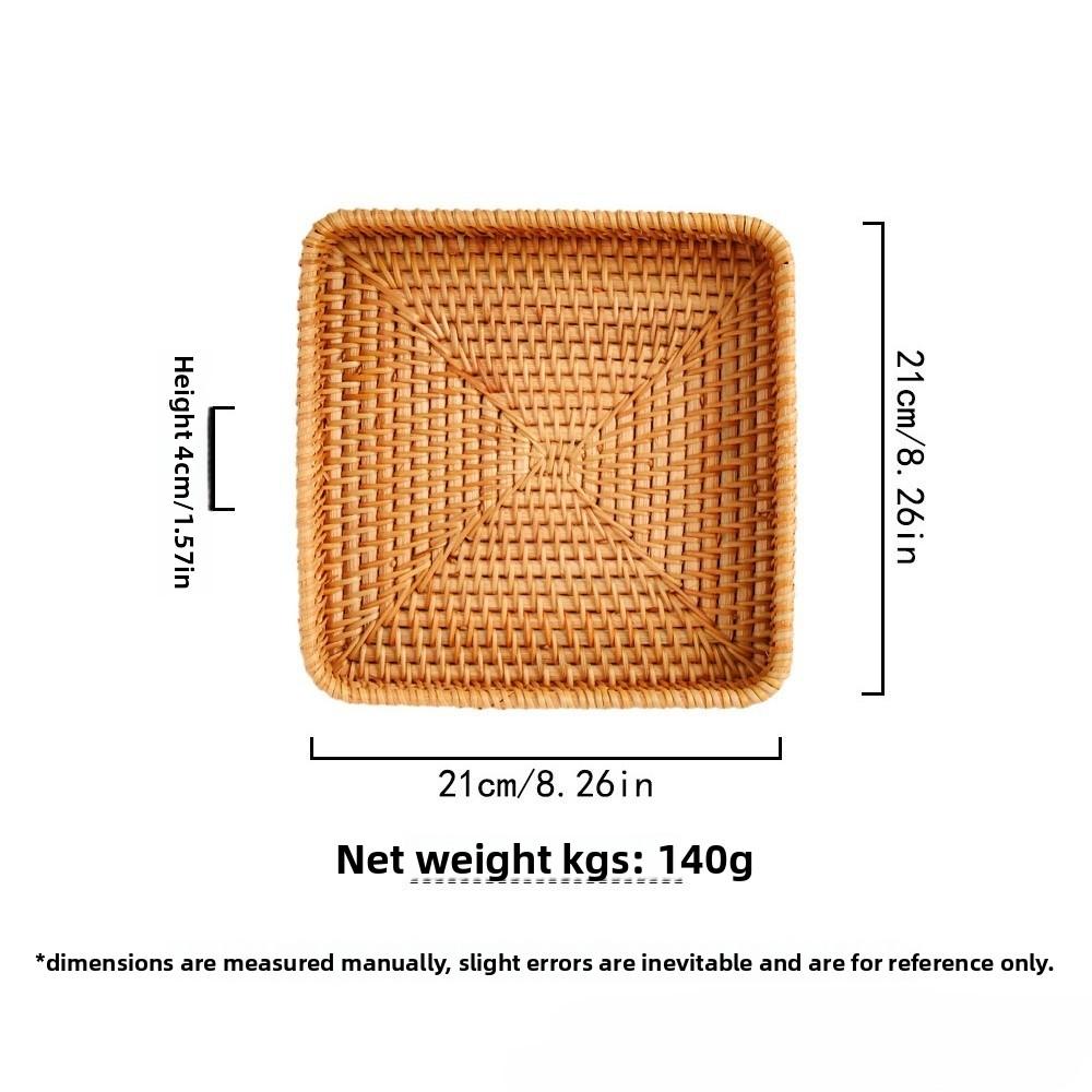 Natural Rattan Storage Baskets, Rectangular Woven Fruit Baskets, Wicker Decoration and Organizer for Bathroom, Living Room
