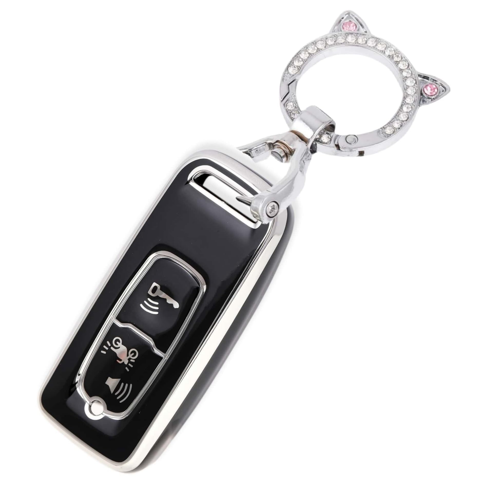 

Чехол для ключа, совместимый с мотоциклом Honda PCX125, чехол для ключа PCX Forza mf17, чехол для смарт-ключа, брелок, кошачьи ушки [ZANEKO] 150/125 (JK05) (Милый черный) чёрный