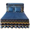 Winter Crystal Velvet Lace Bed Skirt Single Piece Thick Quilted Milk Fiber Bedspread Duvet Cover Bedding