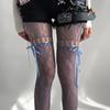 Pantyhose Women Hollow Lace Bow Strap Mesh Fishnet Stockings Women Tights Japanese Retro Y2K Thigh High Stocking Pantyhose Tight