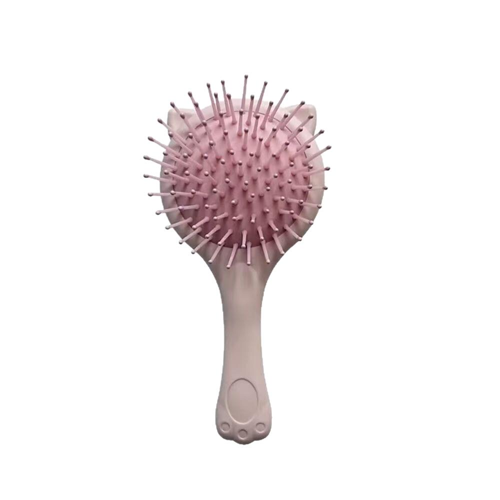 Cute Cat Paw Handheld Cushion Comb & Mirror - Portable Scalp Massage Brush