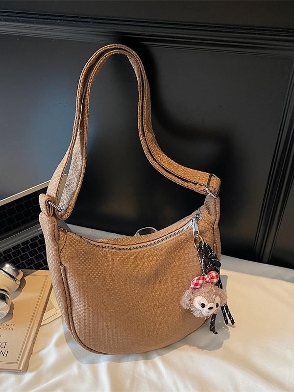 Canvas Dumpling Bag For Women With Zipper Closure And Street Style Design