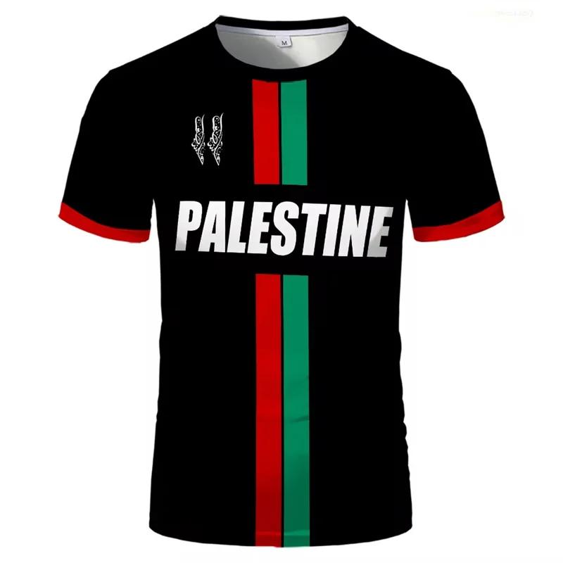 Palestine Football Flag 3D Printing Plus-size Men's T-shirt Casual Loose Sports Quick Drying Breathable Shirt Short Sleeve