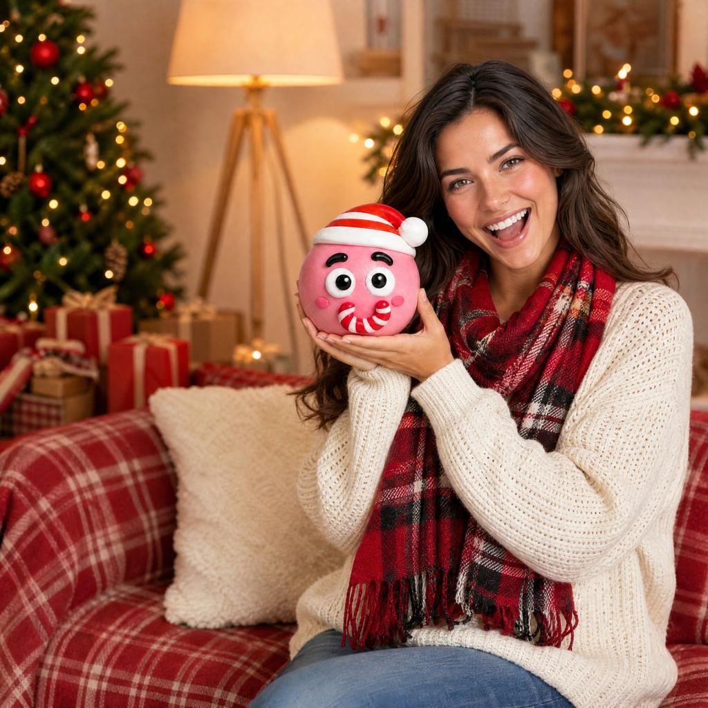 Cute Christmas Funny Face Changing Stress Toy