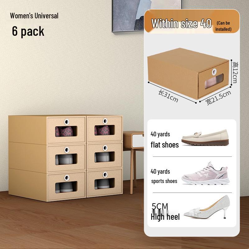 Schuhregal: Platzsparende transparente Kraftpapier-Aufbewahrungsboxen