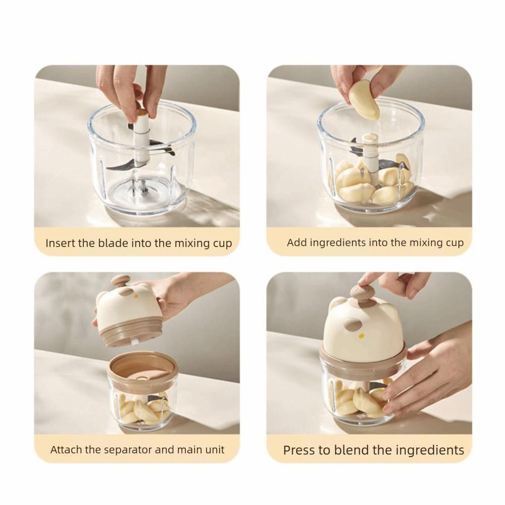 Durable Mini Garlic Mincer Rechargeable Food Processor Garlic Masher Machine  Restaurant