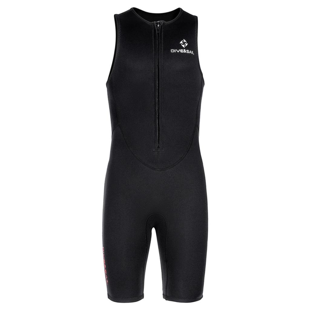 Herren 2mm Neoprenanzug Overall Ärmellos Reißverschluss vorne Einfarbig Body Schnorcheln Surfen Tauchen Badebekleidung