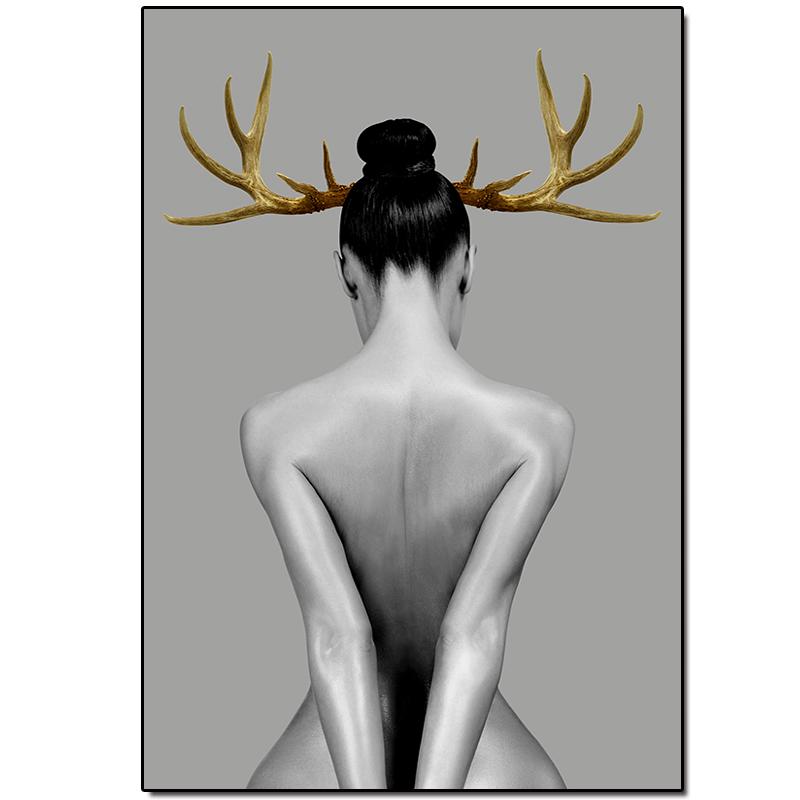 Abstract Canvas Painting Decorative Picture Nordic Butterfly Woman Posters On the Wall In the Office Wall Art Hoom Decor Cuadros