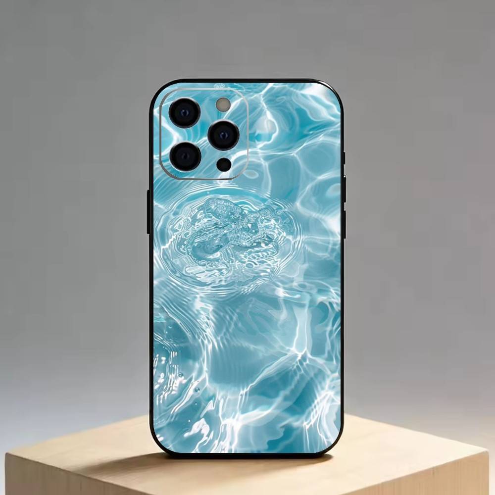 The patterns of seawater   Phone Case For iPhone 17, 16,15,14,13,12,11 Plus,Pro Max, Others Soft Black Cover
