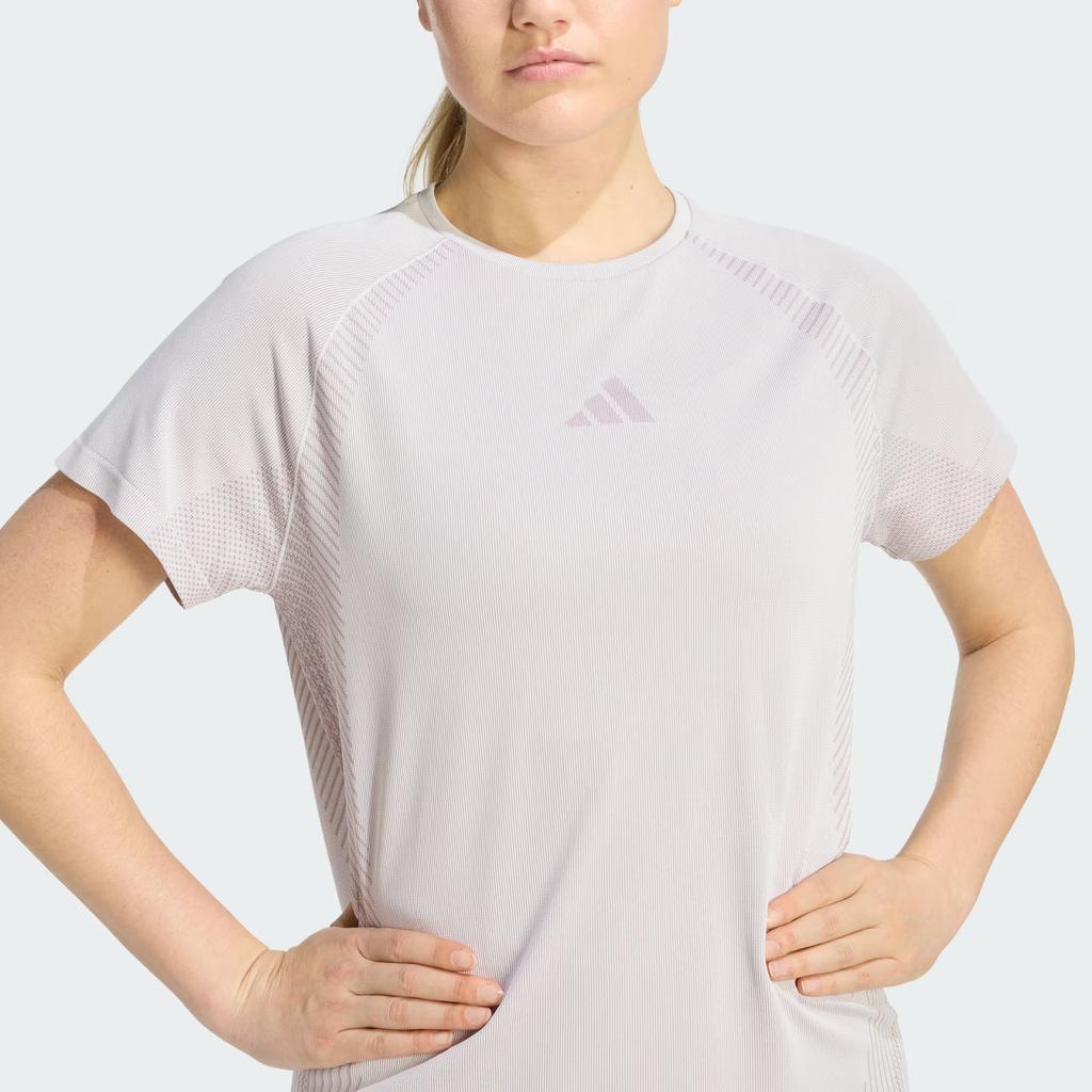 adidas Seamless Knitted Sports Round Neck Raglan Short Sleeve Quick Dry T-Shirt Women Tops KE6866