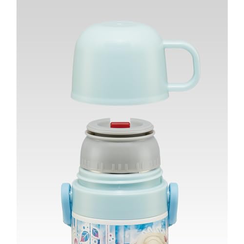 Skater Children's Water Bottle, 2-Way, 470ml (Direct Drinking) or 430ml (Cup Drinking), Disney Frozen 24, Girls' Stainless Steel, Insulated, Lightweig