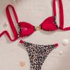 Leopard Color Block Starfish Decor Sexy Two Piece Bikini Set Elegant