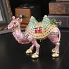 High-end large diamond-encrusted camel jewelry box, colored tin, Xinjiang characteristic storage box, tourist souvenir.