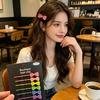 6Pcs Girl Hairpins Baking Paint Process No Peeling Stable Grip Metal Clip Base Hair Pins Star Heart Bowknot Decor Candy Color Hair Clips