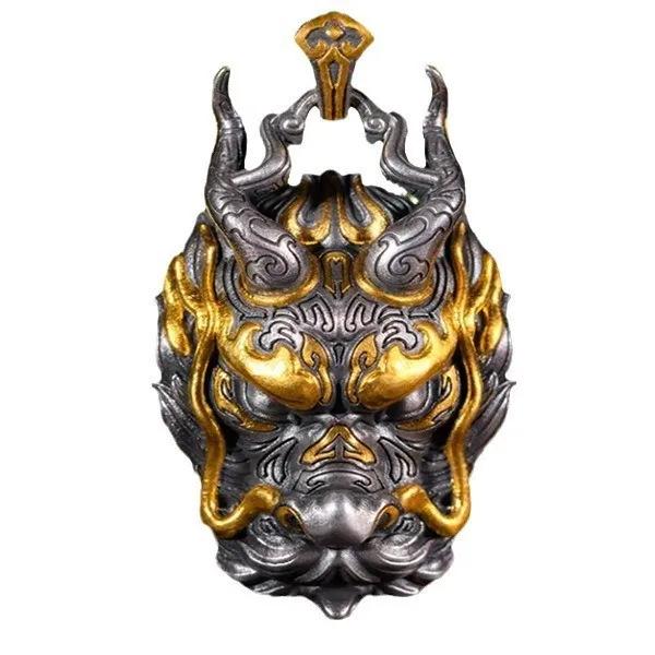 2024 Zodiac Dragon Year Domineering Dragon Head Pendant Retro Couple Sweater Chain Necklace