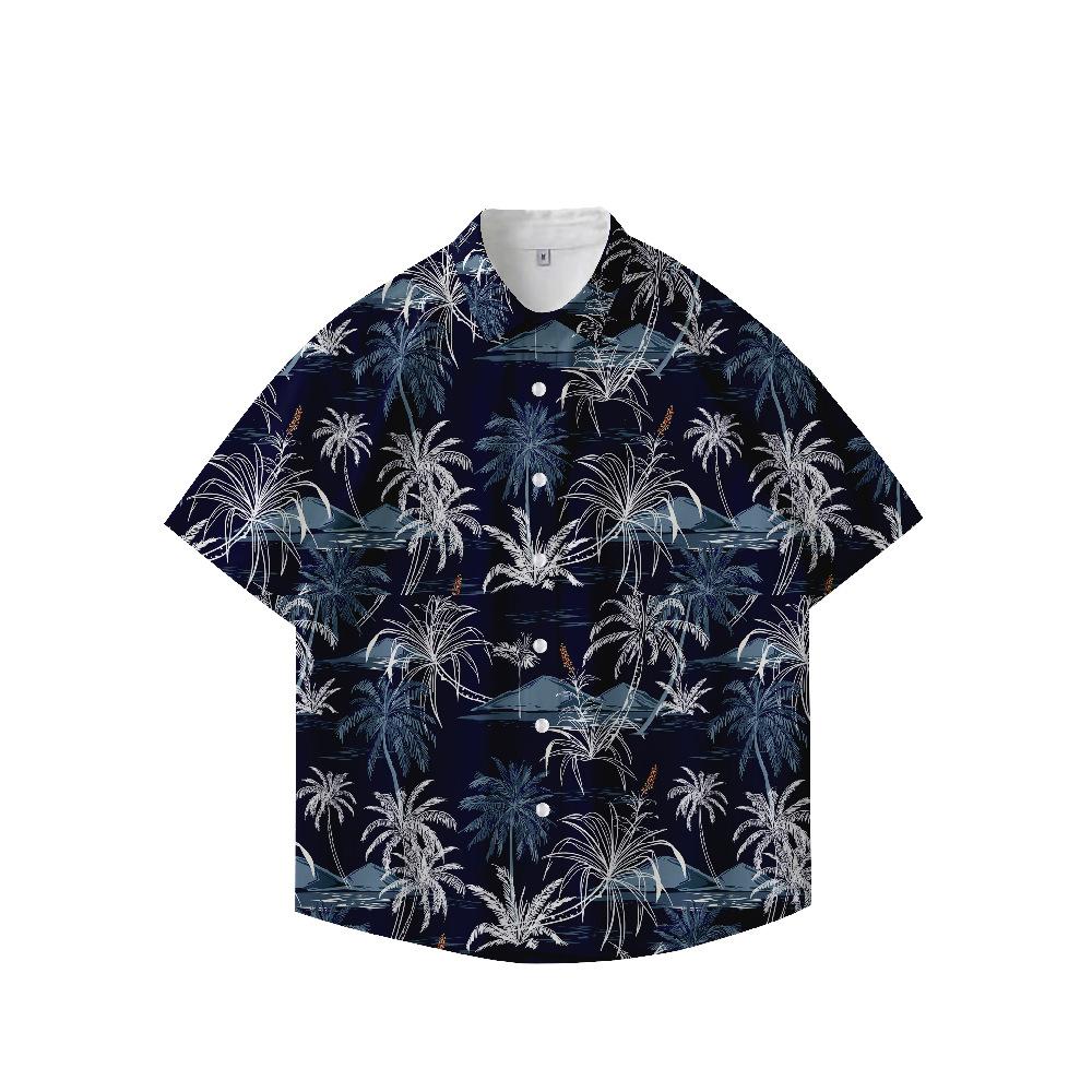 Summer 3D Printed Short Sleeve Flower Shirt Men'S Vintage Hawaiian Beach Casual Loose Men'S Large Size Shirt