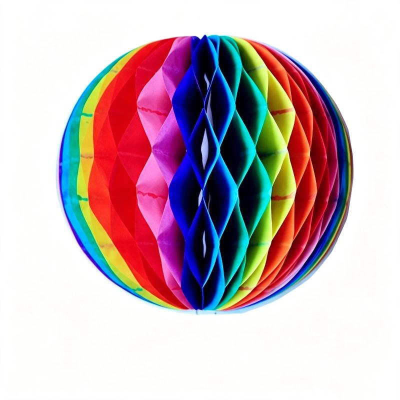 Hanging Rainbow Honeycomb Paper Flower Ball 15/20/25/30cm Decor Balls for Kids Birthday Party Nursery Room Holiday Decoration