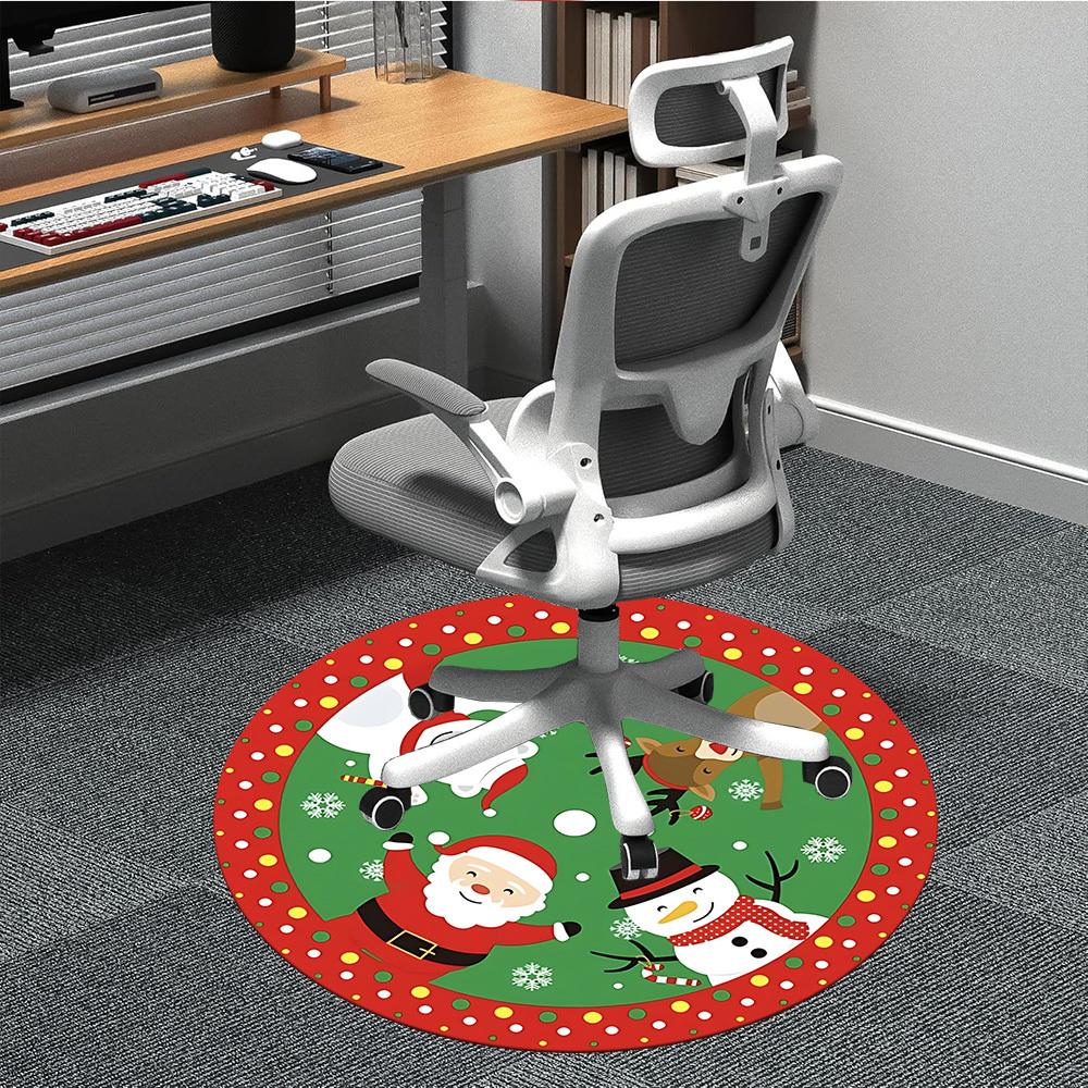 

1pc Christmas ornaments Chair Carpet for Office, Soft, Non-Slip Polyester Mat, Office, Entryway, Living Room, Bedroom, yy251207229 80cm by 80cm