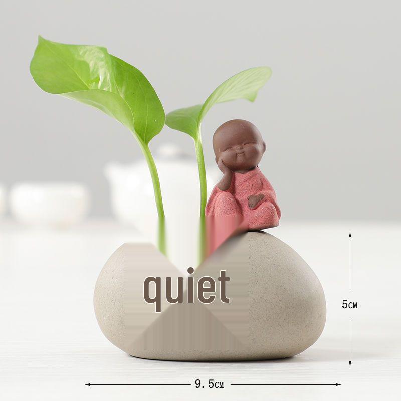 Mały ceramiczny wazon zen do hydroponiki i kompozycji ze świeżych kwiatów