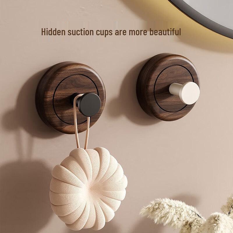 Vintage Walnut Style Suction Cup Hooks