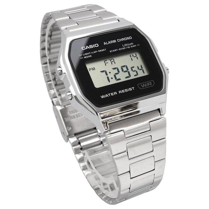 Casio Digital Watch Vintage Series A158WEA-1 Metal Band Unisex Black (Imported) Metal Band/Black A158WEA-1