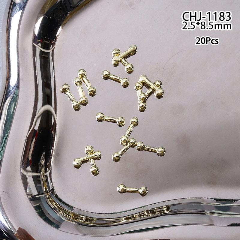 20 Stück Design Punk Stil Nagelteile Legierung Nieten Gold Silber Kurve Pfeil Niete Dekoration Nägel Kunst Zubehör Nagelanhänger