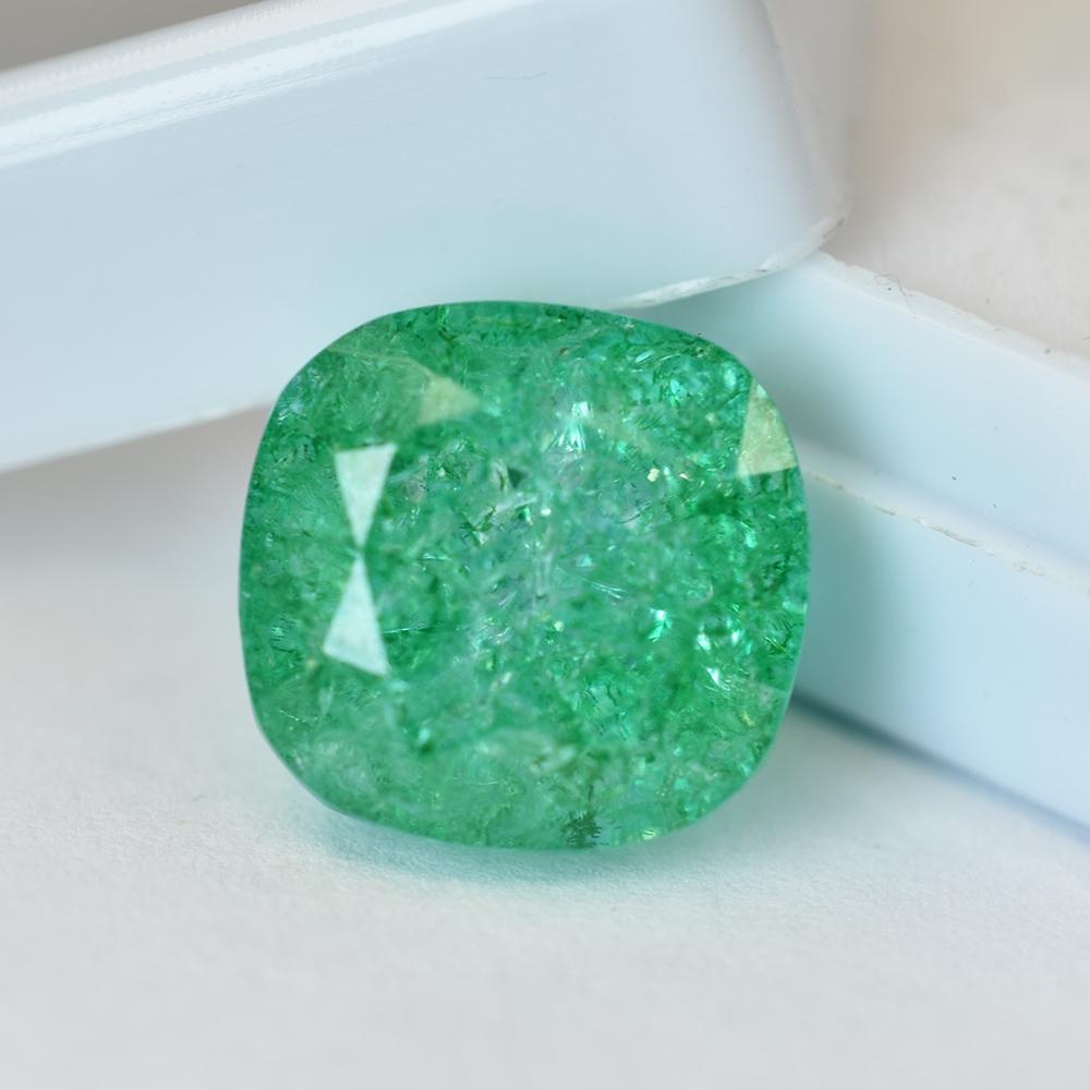 Natural Green Emerald 13.05ct Square Cushion Certified Loose Gemstone
