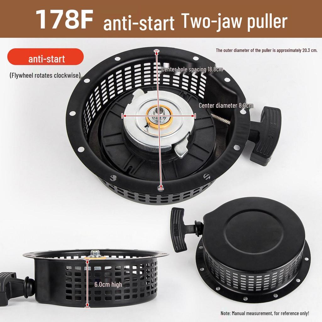 Air-Cooled Diesel Engine Recoil Starter Pull Plate for 178F-186 Generators and Water Pumps