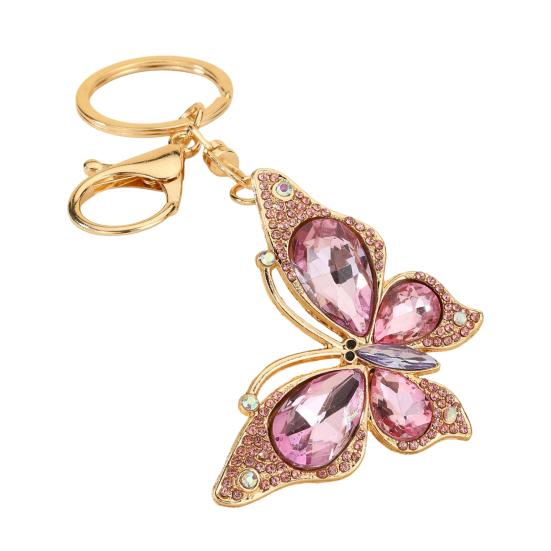 Light Luxury Butterfly Keychain Crystal Pendant Rhinestone Butterfly Keychain Colorful Diamond Butterfly Pendant Sparkling Bag Charm Gift for Women