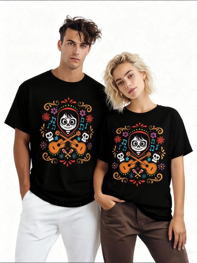 Halloween Festive Atmosphere Top Coco Miguel Anime Un Poco Loco TShirt Coco Top Family Outfit Daily Park Travel Outfit