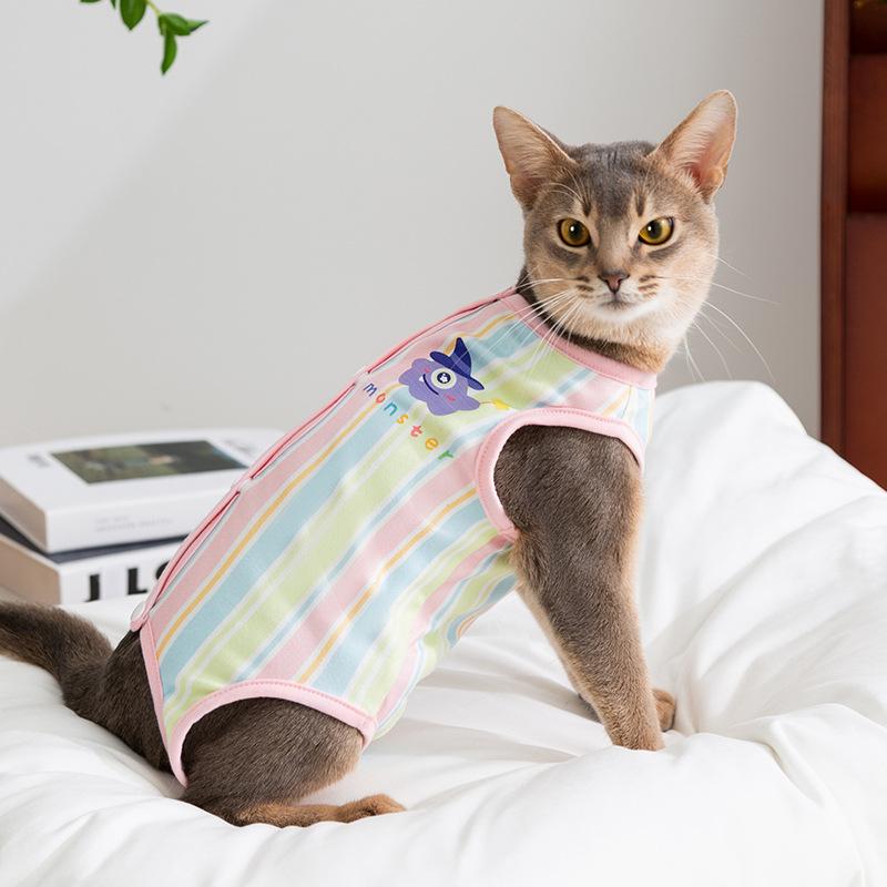 

Cat sterilization clothes spring and summer thin anti-licking post-operative clothes female cat weaning clothes anti-harassment physiological S (recommended weight 1-1.5 kg)