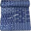 Aizza Trends Cuvertură Kantha din Bumbac Pur Imprimat Lucrată Manual - Aspect Tradițional Cuvertură de Pat Kantha Gudri - Gudri Vintage Cusute Manual