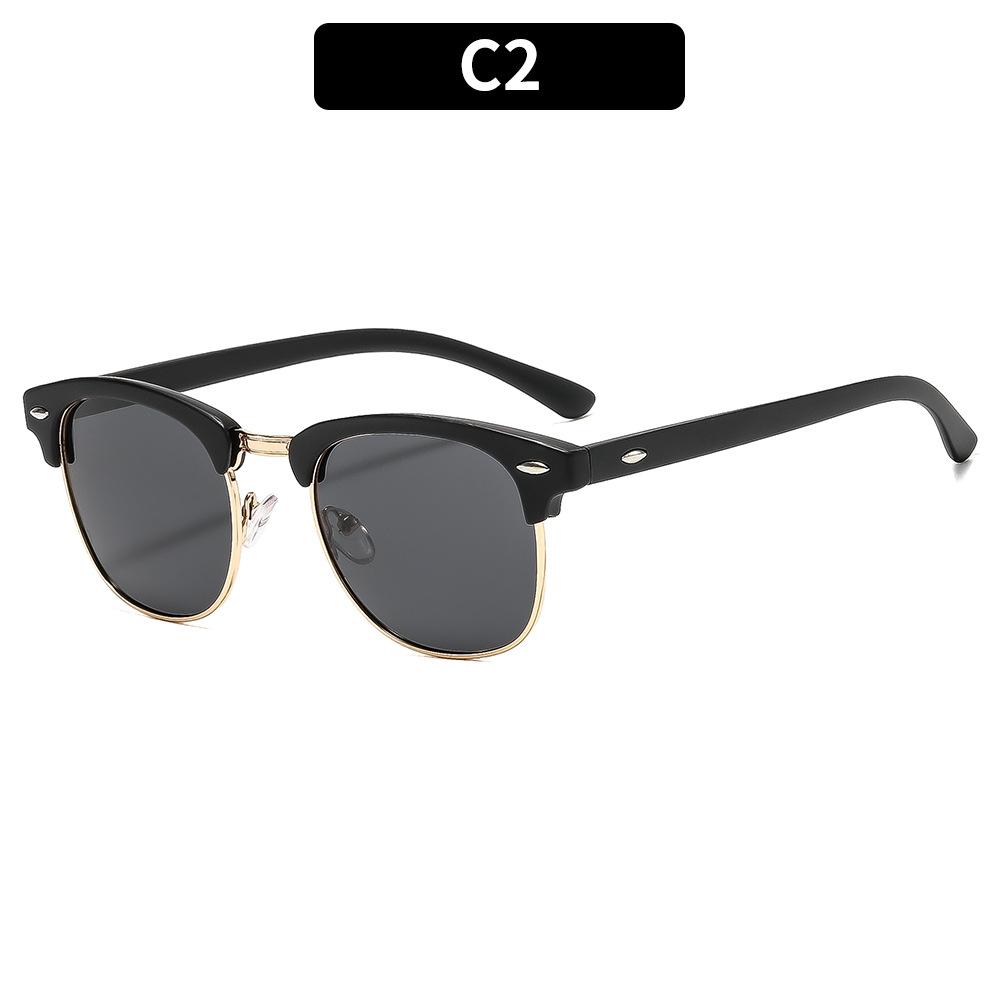 Versatile rivet-accented sunglasses featuring a vintage metal design—stylish, casual, and sun-protective eyewear for the outdoors.