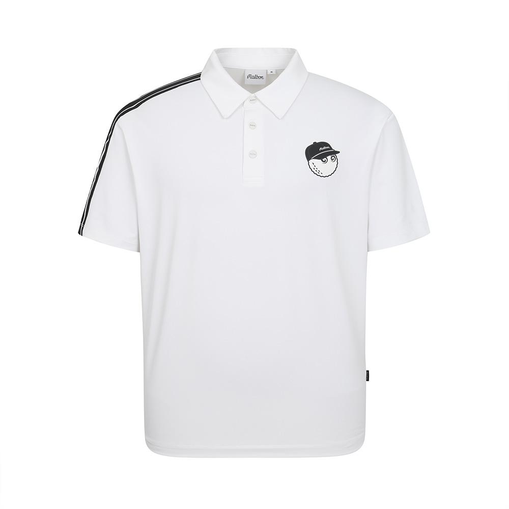 MALBON GOLF One-Point Sleeve Polo Shirt Off White (Man)