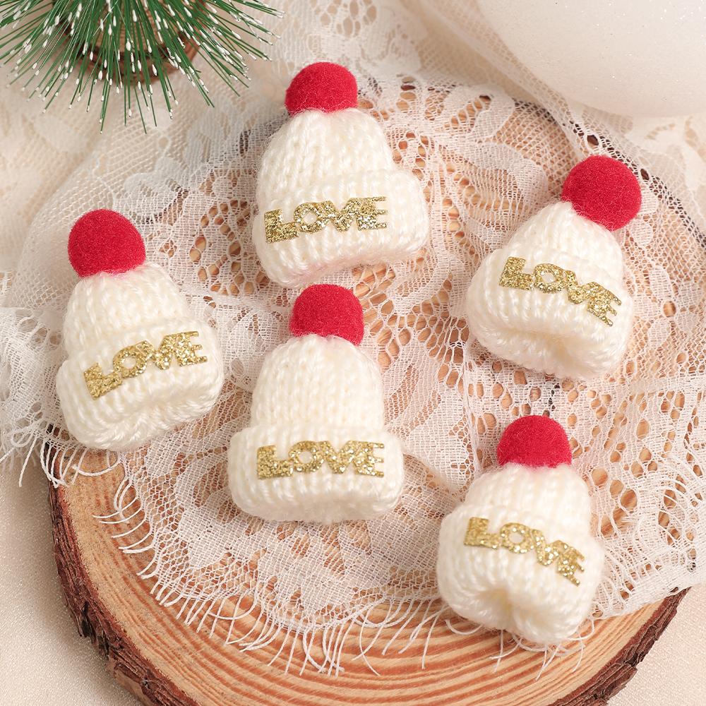 5/10Pcs Christmas Decoration Mini Knitted Hat Scarf Christmas Knitted Decoration Winter Doll Clothing Accessories DIY Gift Decor