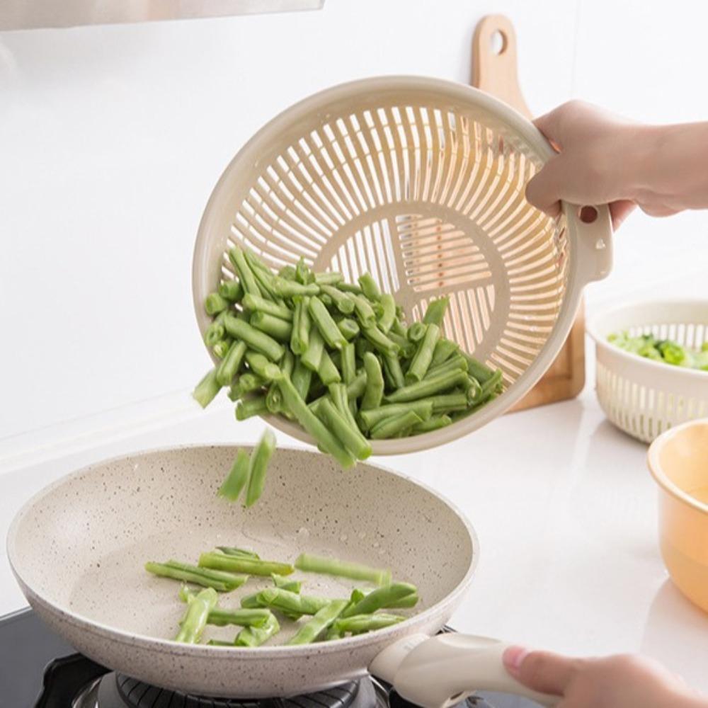 2in1 Kitchen Drain Basket Fresh Vegetable Double Layer Drain Basket  Kitchen Tools