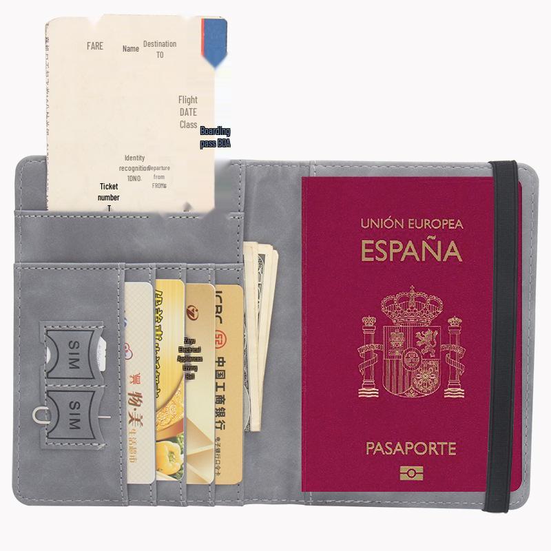 Anti-RFID Spanish Leather Passport Holder - Compact Travel Wallet