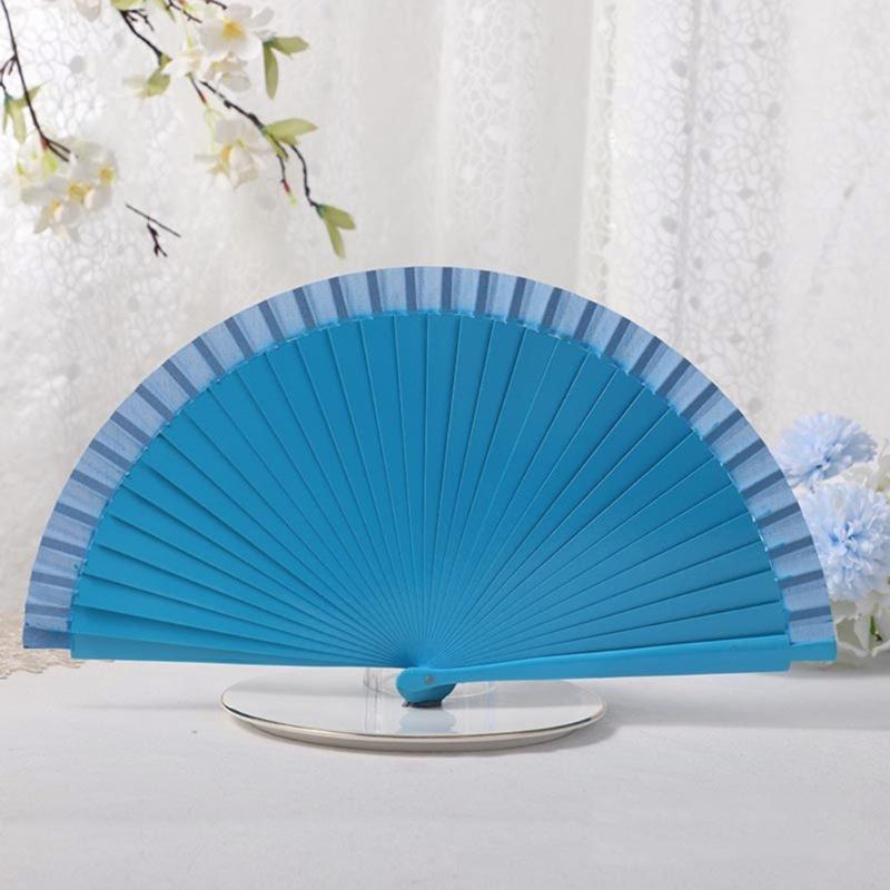 Traditional Wooden Hand Fan Classical Vintage Spanish Solid Color Folding Fan