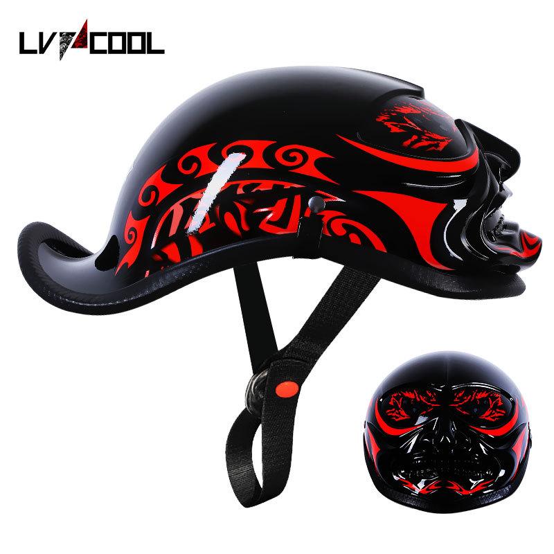 Motorcycle Portable Helmet Harley Ladle Helmet Warrior Mask Half Helmet Retro Motorcycle Electric Men's And Women's Hat Brims