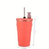 Stainless Steel Coffee Cup Ice Cartoon Galvanized Bear Insulation Car Straw Cup Vacuum Large Capacity Water Bottle Thermos Cup