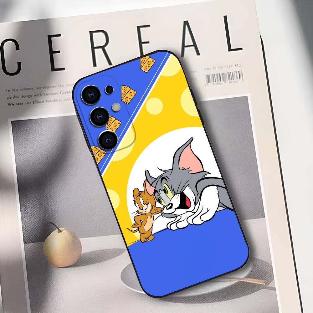 Cartoon T-Toms And J-Jerrys Phone Case For Samsung S25,S24,S21,S22,S23,S30,Ultra,S20,Plus,Soft Silicone Black Cover