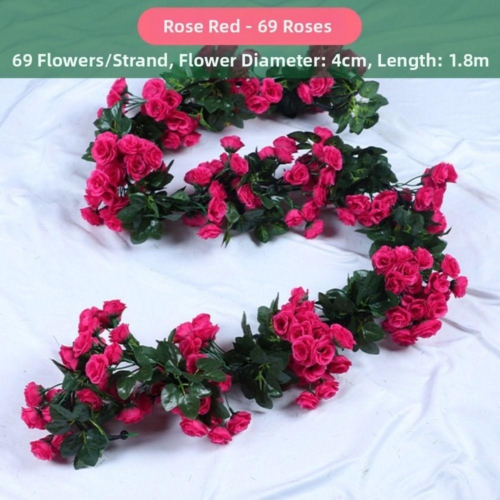 1,8/2,2M Künstliche Rosenranke 10 Stile Außenbogen-Ornament Fake Rankenstreifen Blumen Seiden-Künstliche Blumen Ranke