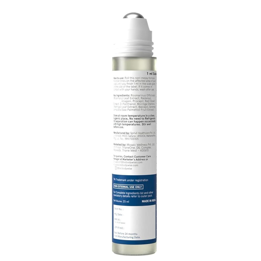 Be Bodywise Rosmarin Haarwachstumsserum (Weiterrollen) | 3% Redensyl & 2% Anagain | Serum gegen Haarausfall für Frauen & Männer | Für alle Haartypen | 25ml
