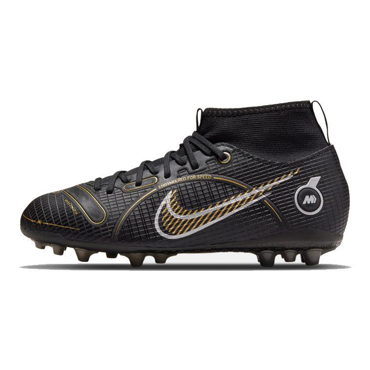 Nike Mercurial Superfly 8 Academy Round Toe Lace-Up Non-Slip Durable High-Top Soccer Shoes Kids sneaker Black DJ2859-007